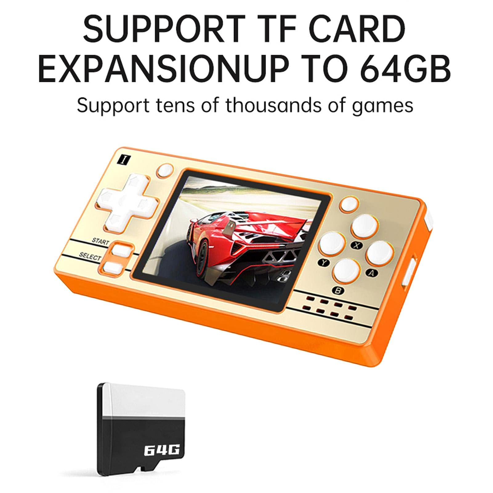 Q20 Console di Gioco Portatile, 5000 Giochi integrati (64 GB), Console per Videogiochi retrò con Schermo da 2,4 Pollici Portatile, Lettore di Giochi con Sistema Linux Open Source Portatile