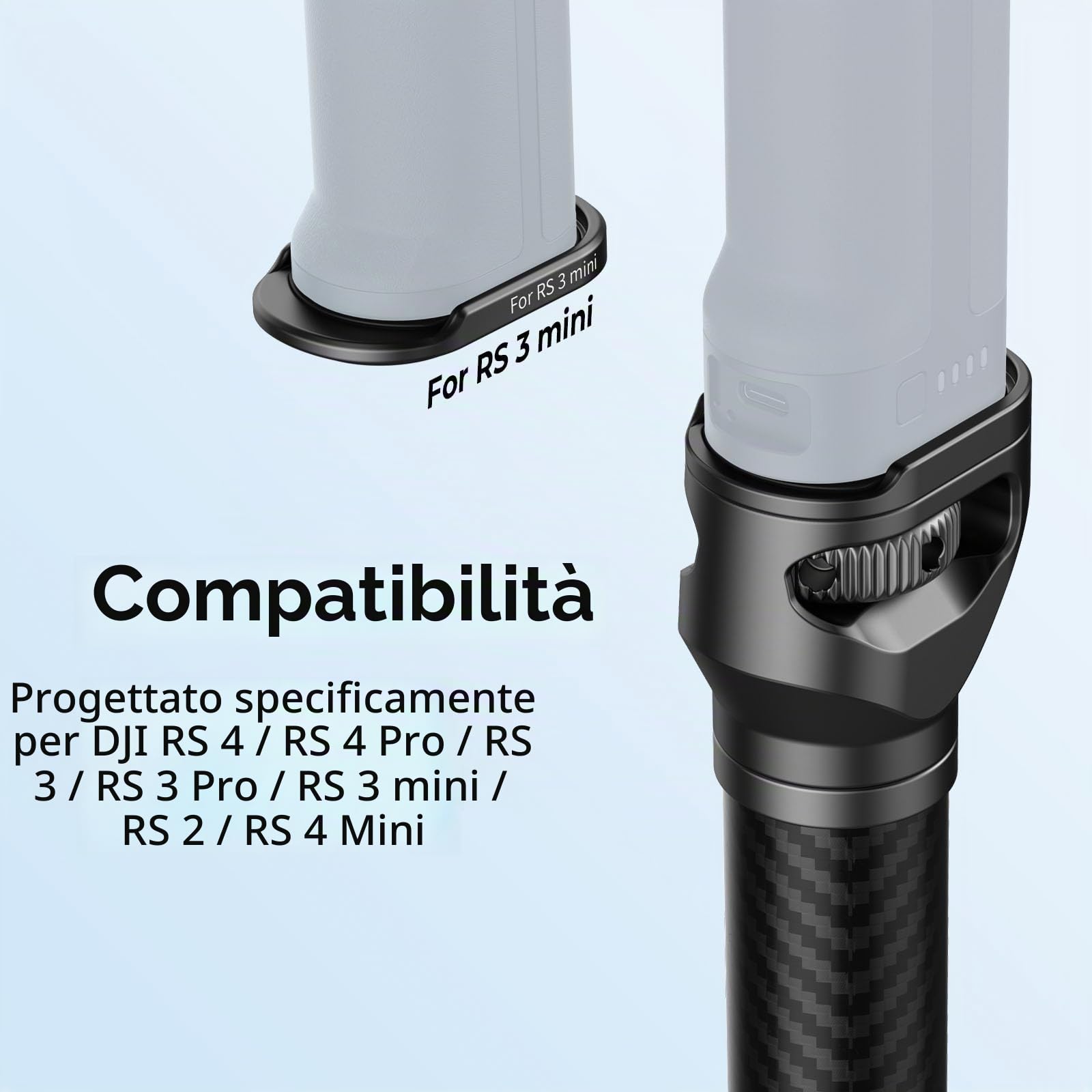 SMALLRIG Asta di Prolunga per Giunto Cardanico, Braccio in Fibra di Carbonio 15"/37 cm con Deflettore Antideflessione e Vite 1/4"-20 per DJI RS 4/4 Pro/4mini/3/3 Pro/3 mini/2-4378