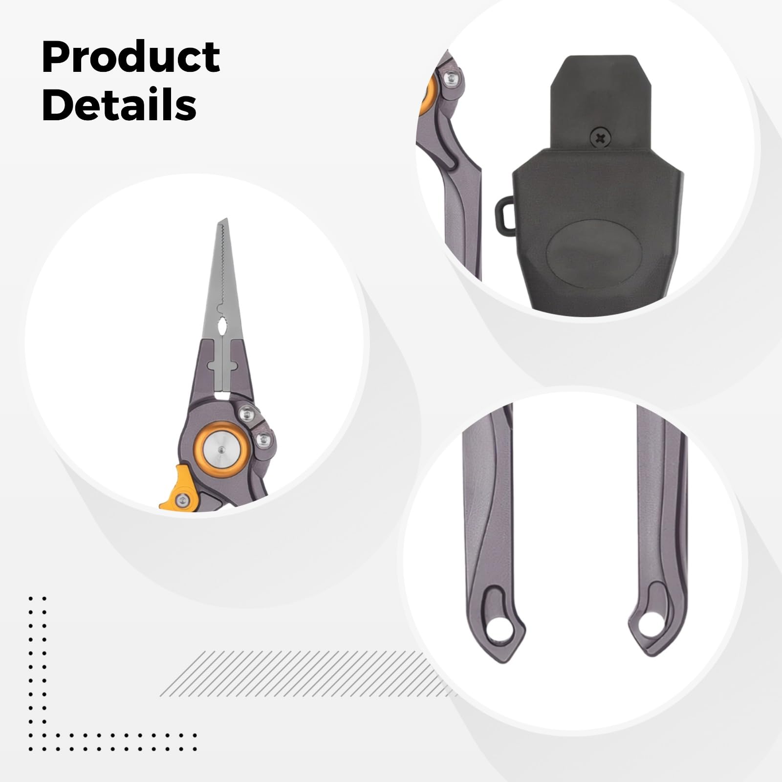 Aluminium-Angelzange mit gezahnten Backen, 8,1 Zoll/20,5 cm Fischlippen-Greifer, leichter Aluminiumlegierungskörper, mit Lanyard und Karabiner, Mehrzweck-Hakenlöser für Angler