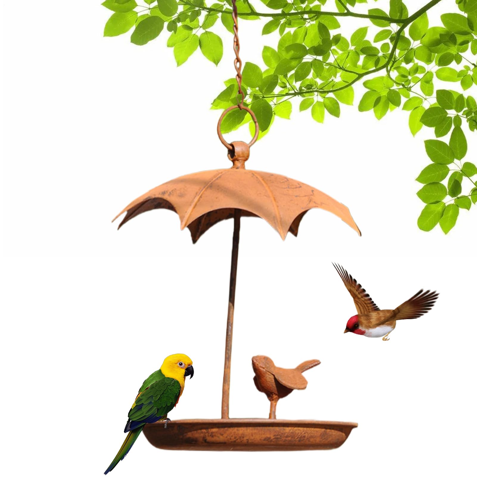 Mangeoire à oiseaux en métal résistant aux intempéries pour grand arbre