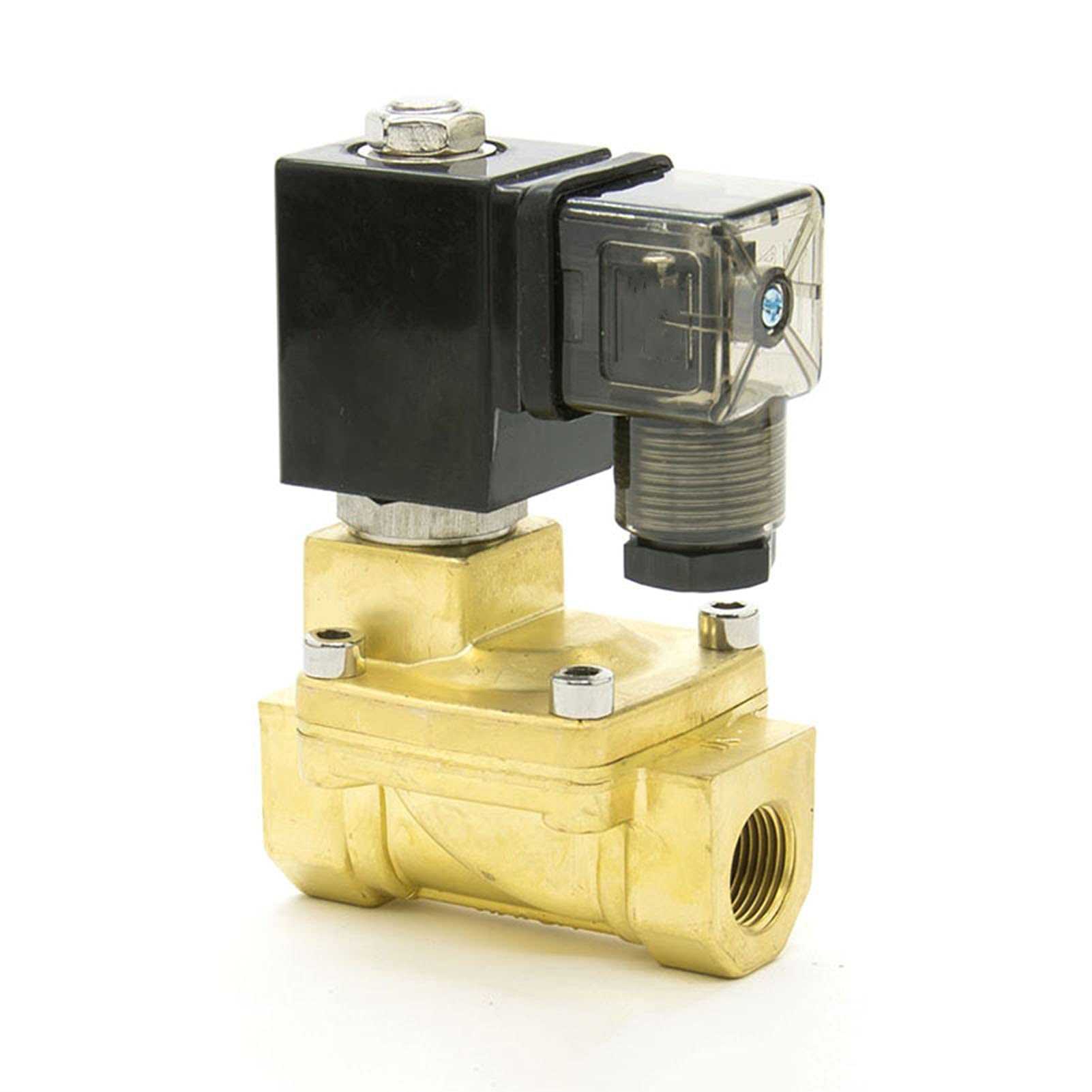 Válvula solenoide de latón normalmente cerrada de 3/4 pulgada para tuberías de agua y aire 12V
