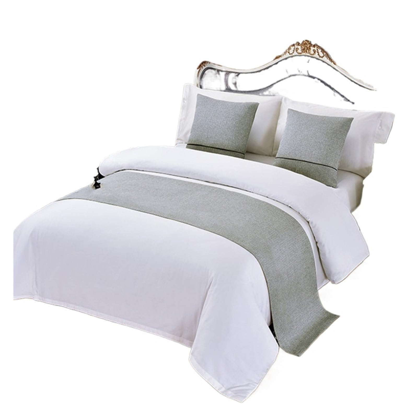 SHENJMAI Bed Runner Bed Flag Solid Color Runners Throw Bedding Modern Spread Patchwork Home Hotel Decoration Bedspreads(A,50x240cm 1pcs)