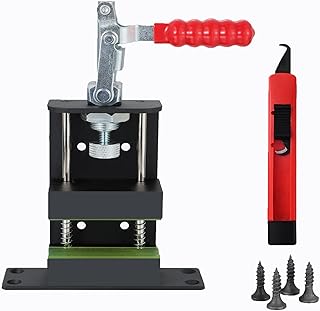 Golf Club Vise Clamp for Regripping – Heavy Duty Aluminum Vise with Non-Slip Jaws -Fits All Graphite & Steel Shafts (Includes Razor-Sharp Hook Knife)