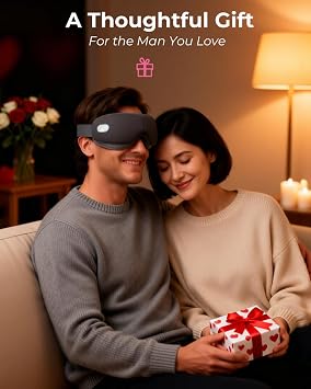 SKG Heated Eye Massager, Portable Eye Mask for Relax & Eye Strain Relief, Bluetooth Massaging Eye Massager Ideal Mother's Day/Birthday Gift for Mom, Dad, Women, Men