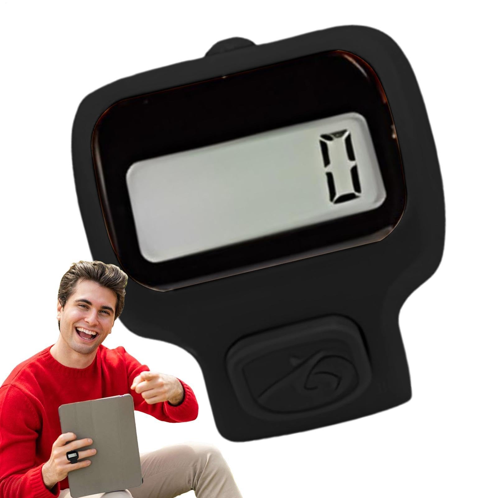 Electronic Finger Counter - Portable Digital Tally Clicker for Accurate Counting, Compact Handheld Ergonomic Design, Touch Button + Adjustable Finger Ring Strap, Durable ABS Lightweight Build - fo