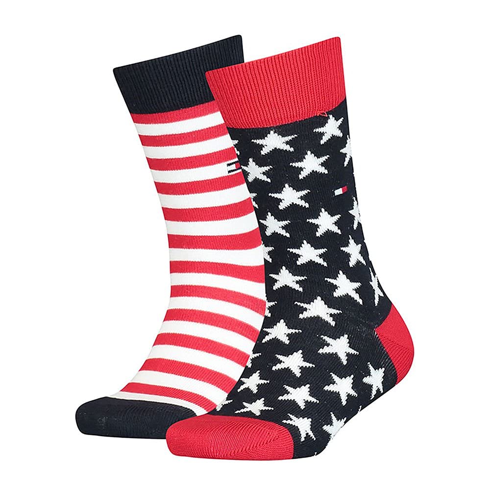 Tommy Hilfiger Unisex Tommy Original Kids Stars And Stripes Kid's Socks (2 Pack) Socks, Original, 35/38
