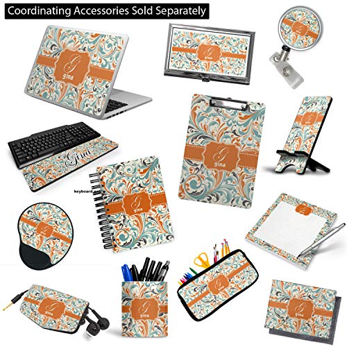 Personalized Orange & Blue Leafy Swirls 3-Ring Binder - 1 inch