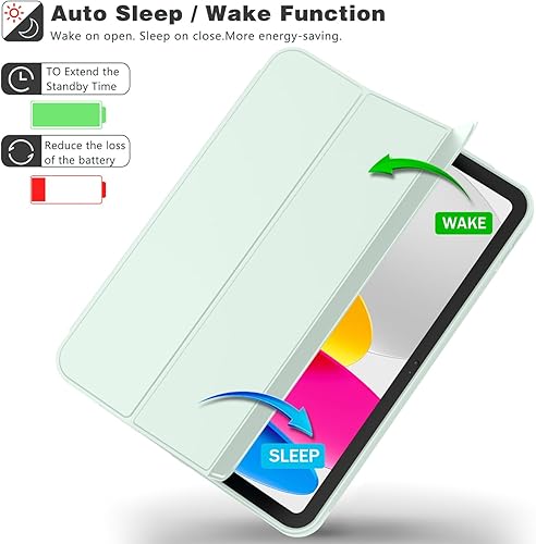 Miniatura 153 de iMieet Funda para iPad (A16) de 11ª generación/iPad de 10ª generación [11 pulgadas 2025/10.9 pulgadas 2022] con soporte para lápices, funda Azul