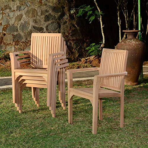 Fauteuil Fixe empilable en Teck Ecograde Lombok