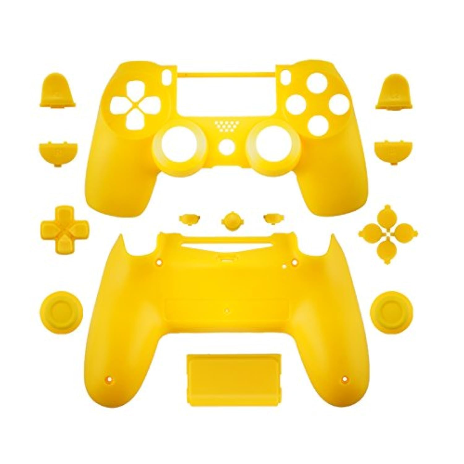 WPS Matte Controller Case Collection Full Housing Shell + Full Buttons for PS4 Playstation Slim Pro (JDM-040) Controller (Black)