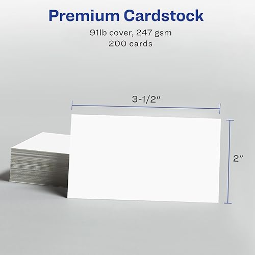 Miniatura 5 de Avery-Clean Tarjetas de negocios de bordes láser, 2 x 3 12, 10 por hoja, 200 unidades, Blanco