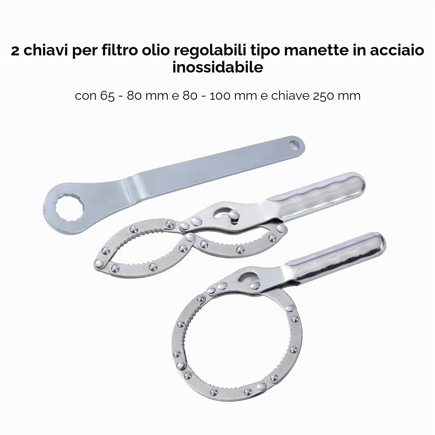 TOPWAY 35 Pezzi 1/2"" Set di Chiavi per Filtro Olio in Acciaio Inossidabile con 2 Manette Chiave Regolabile per Filtro Olio e Chiave per Garage Auto Riparazione con Custodia