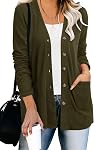 ULTRANICE Women's 2026 Lightweight Cardigan Sweater Open Front Button Down Long Sleeve V Neck Knitted Outfits