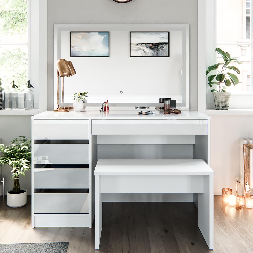 Kaptafel Surrey Wit 60 cm met LED-spiegel Vicco