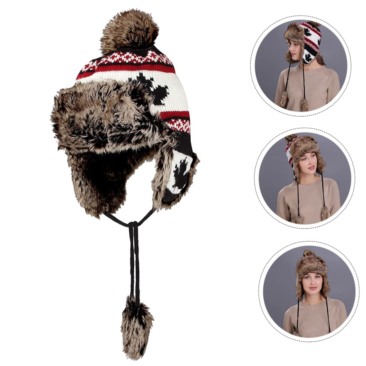 4 Piezas gorro de arce sombrero de mujer gorra con orejeras sombrero con orejeras gorro termico cálido caliente aire a prueba de viento lana