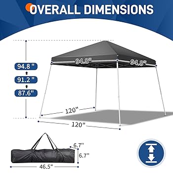 Bonnlo Pop Up Gazebo With Sides, 3m X 3m, Easy Setup, Instant