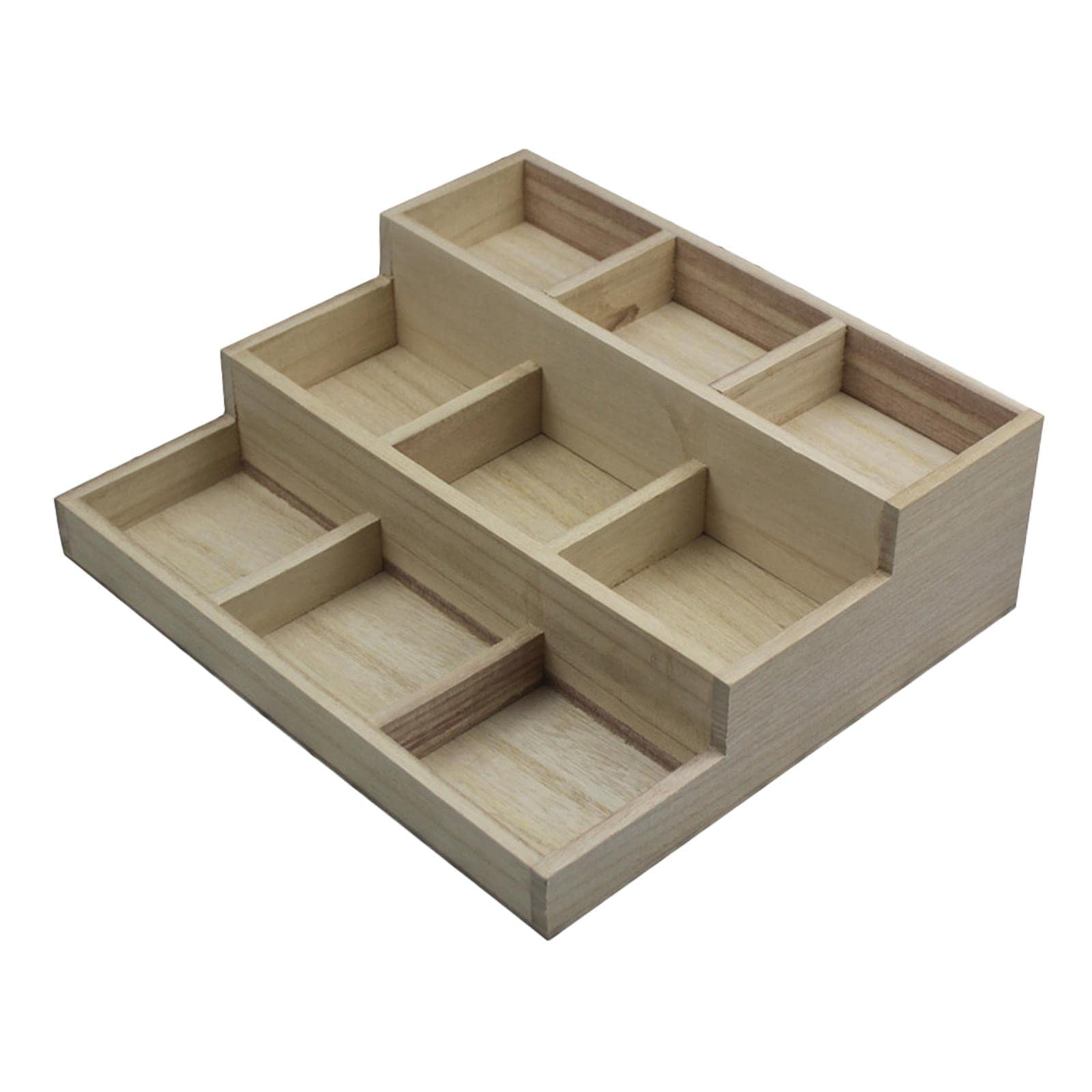 LOOM TREE® Wooden Makeup Organizer Drawer Bathroom Organizer Case Jewelry 9 Grid 3 Tier | Home & Garden | Household Supplies & Cleaning | Home Organization | Storage Boxes