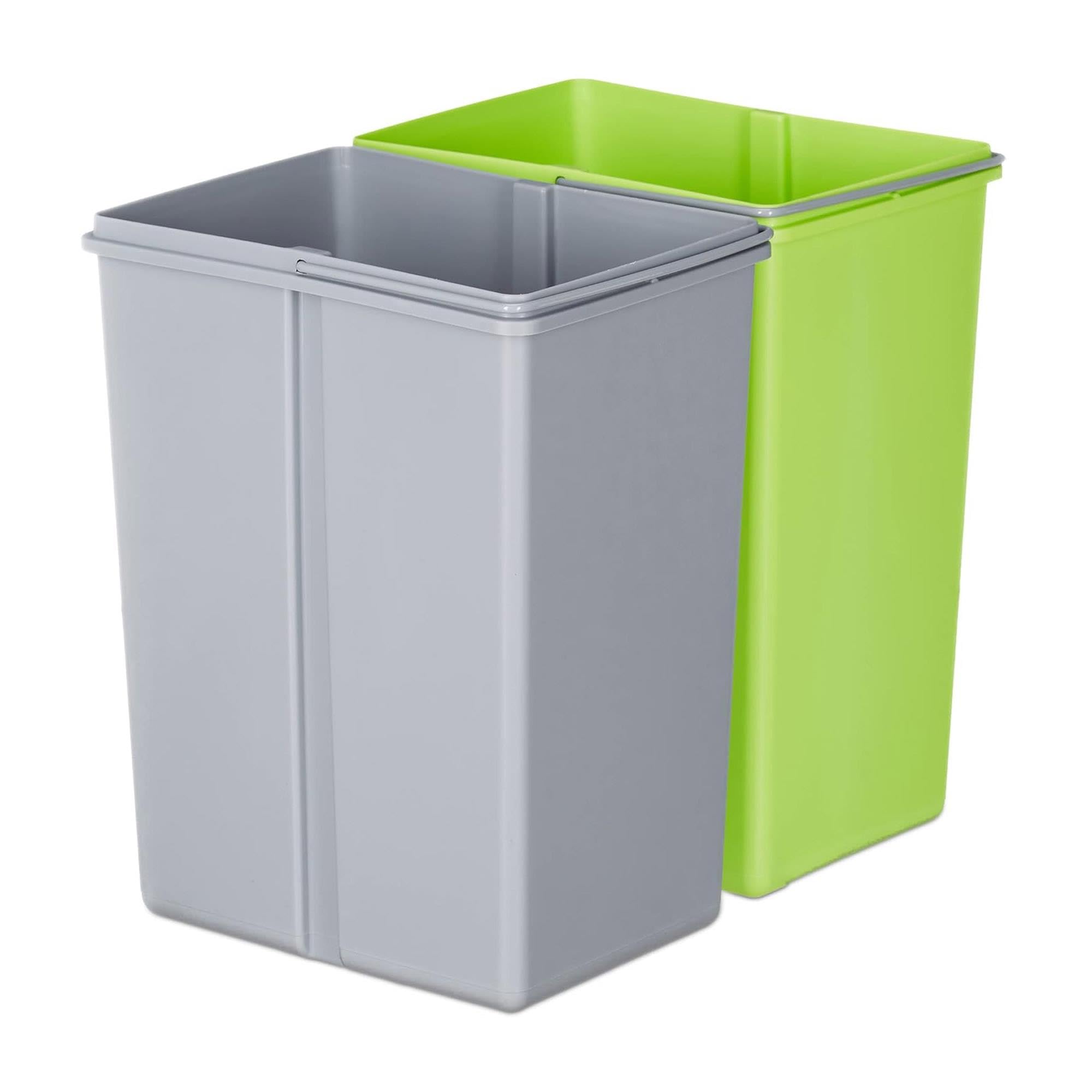 Poubelle de recyclage 62 L acier inoxydable noir ouverture automatique capteur 2 compartiments