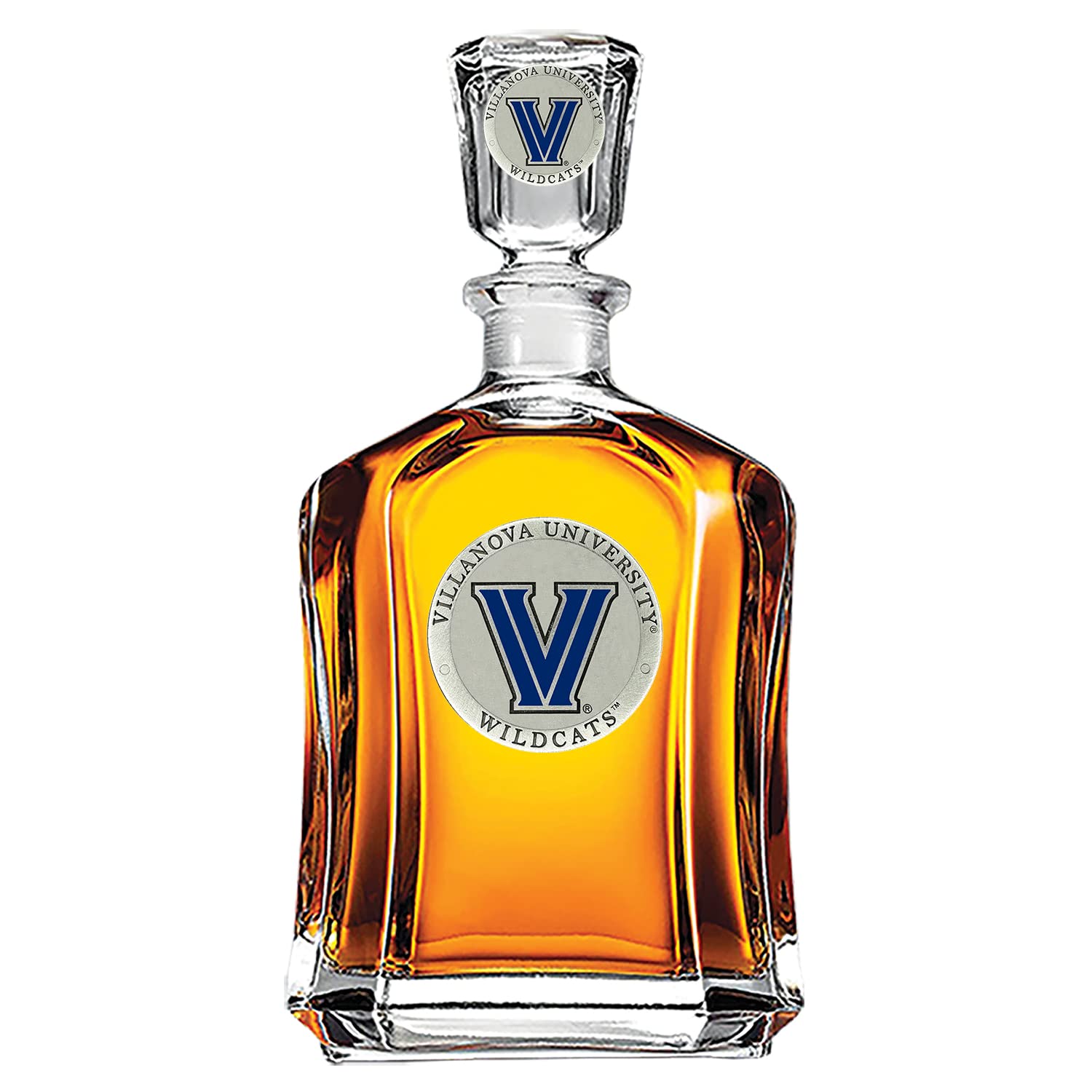 Heritage Pewter Villanova Capitol Decanter | 24 OZ Whiskey Decanter for Liquor with Airtight Stopper | Expertly Crafted Pewter Glass