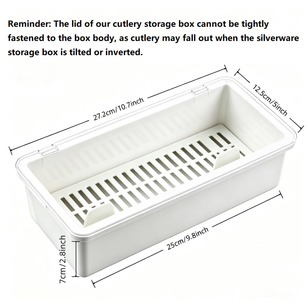 Flatware Tray with Lid & Drainer - Kitchen Organizer -2 Flatware Tray with Lid & Drainer - Kitchen Organizer -2