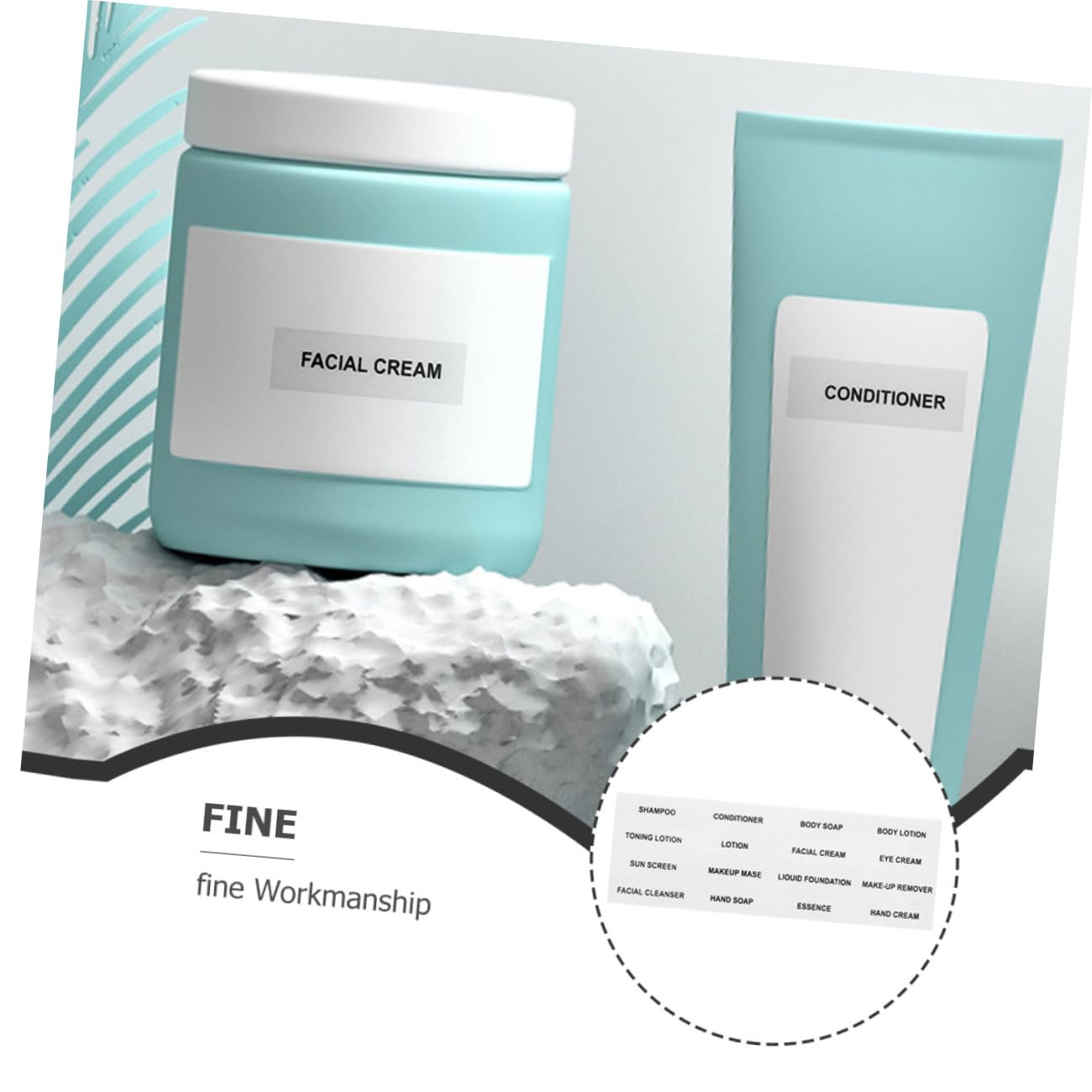 SHINEOFI 4 Set Di Adesivi Per Bottiglie Ricaricabili Etichette Adesive Per Cosmetici Shampoo Bottiglie Set Di Adesivi Autoadesivi 20 Fogli*4