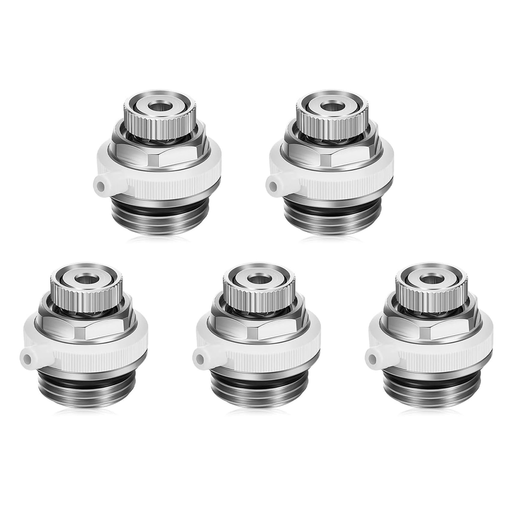 Jnchdghwa Silver 5X Fully Automatic Air Vent Auto Cut-Off Self Bleeding Radiator Valve 1/2Inch For Heating Systems