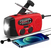 Rádio meteorológico NOAA com manivela solar de emergência com AM/FM, carregador de telefone USB de 2000 mAh e 3 lanternas de LED, alarme SOS para acampamento, equipamento de sobrevivência de falta de