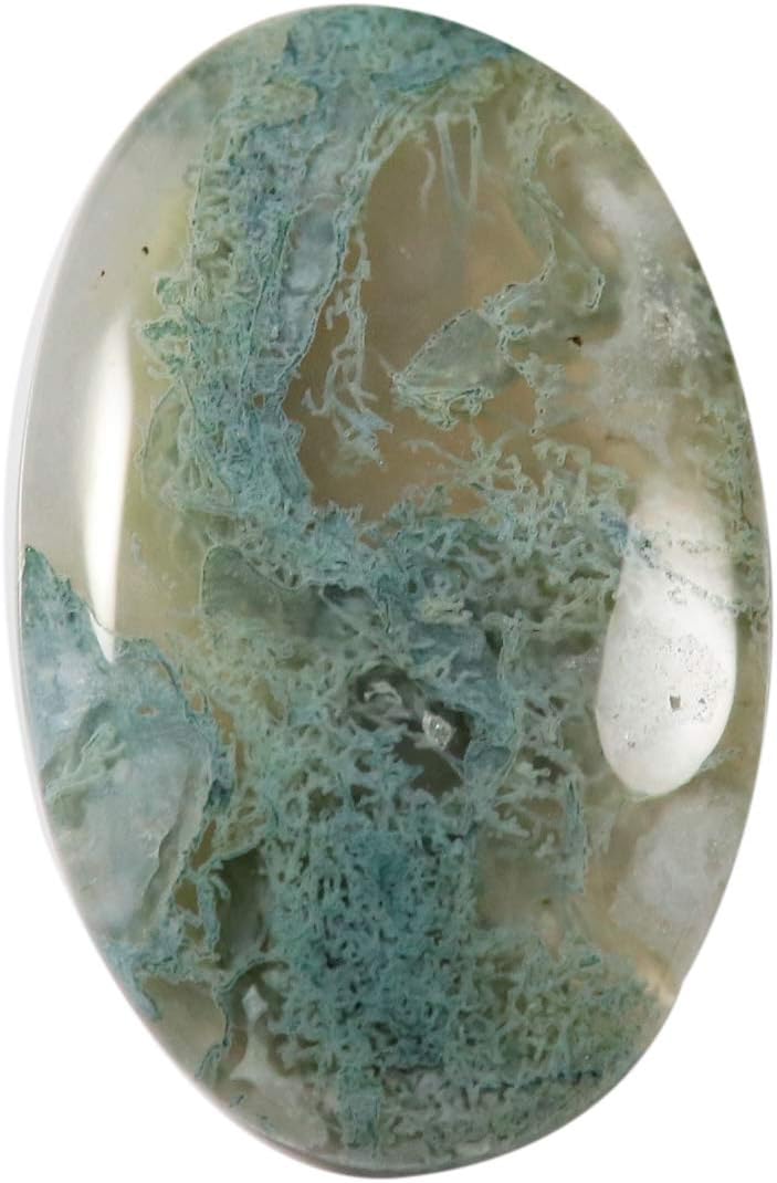 Forest Moss Agate Oval Cabochon Natural Meditation Healing Gemstone 48.25cts NK22