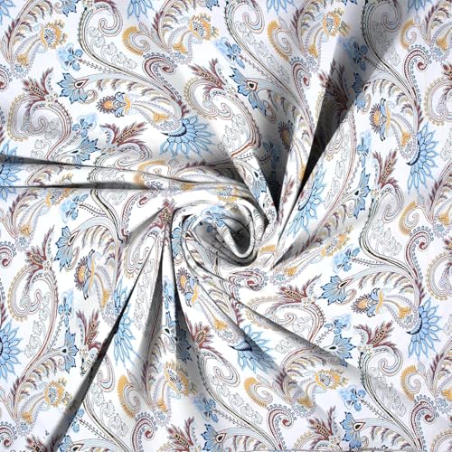 Image of Blue Strip 220TC Glace Cotton Elastic Fitted Bedsheets Single Bed with 1 Pillow Cover | Single Bed with All Around Elastic, Size 42 inch x 75 inch Inches
