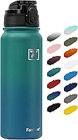 FANHAW 20oz Insulated Stainless Steel Water Bottle with Leakproof Anti-Dust Chug Lid - Keeps Cold 24Hrs, BPA-Free for Kids & Adults (Green Blue)