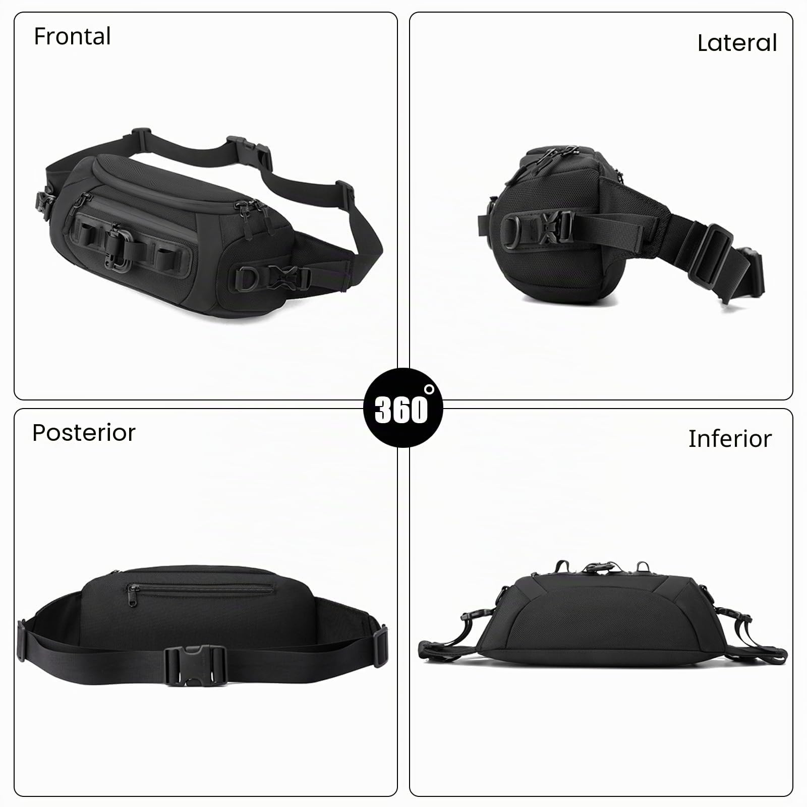 FANDARE Riñonera de Moda Hombre Bolsa Cruzada para el Gimnasio Bolso Mujer de Pecho Impermeable Nailon Bandolera Escolar Viaje Crossbody Bag Camo