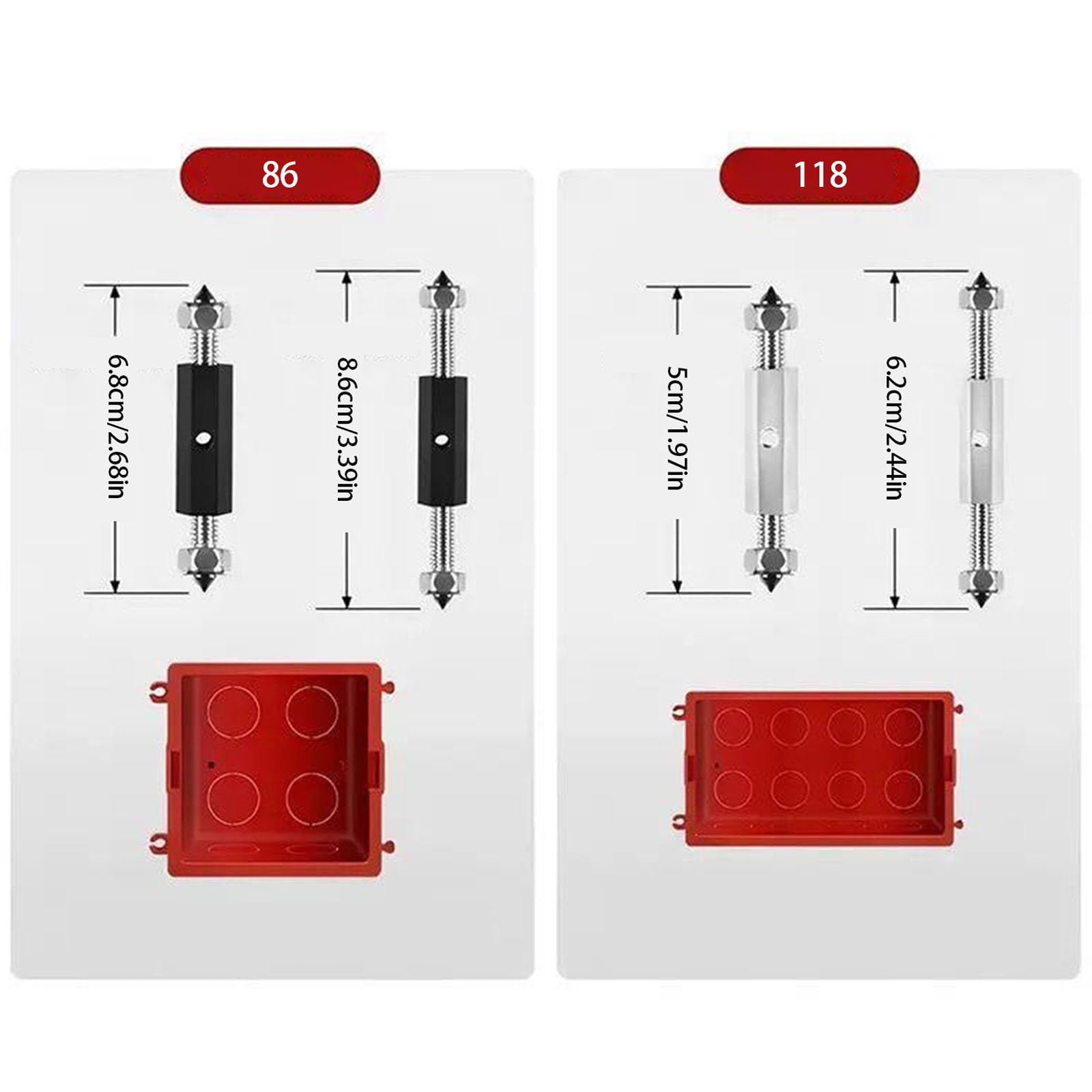 10Pcs Cassette Regolabile Viti Scatola Elettrica Viti Rod Interruttori Universali Presa Riparatore con Chiave Interruttori a Muro Presa Cassette Riparatore
