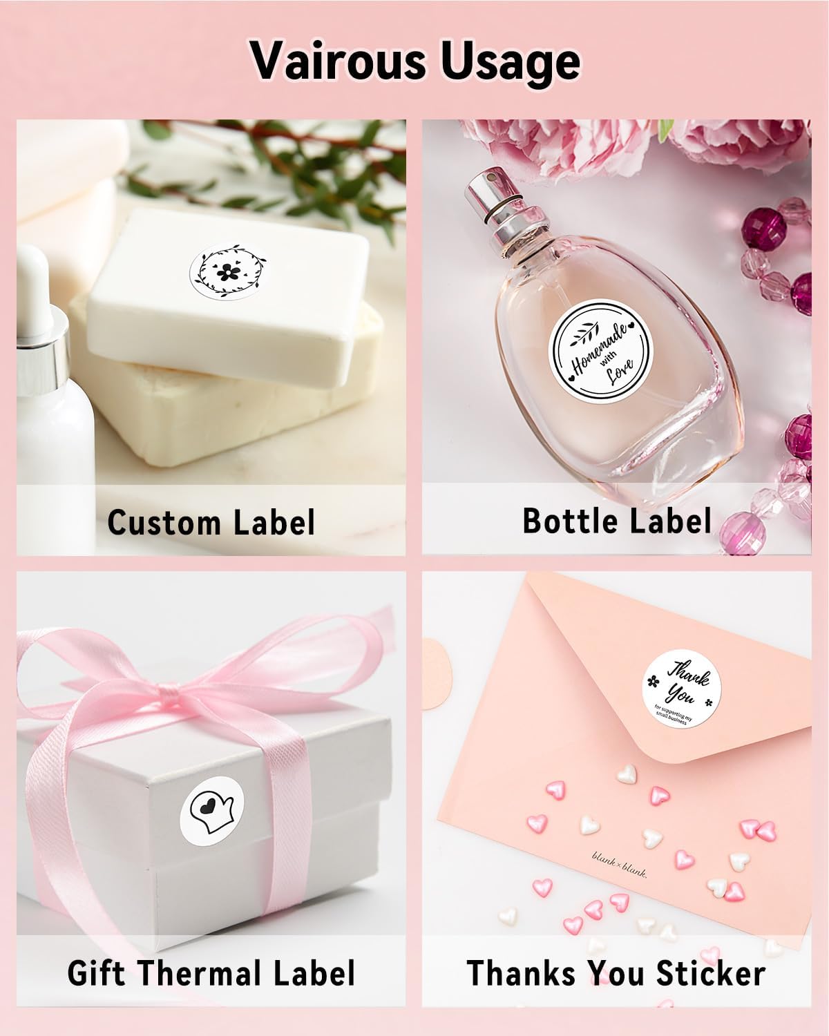 Phomemo 2” White Circle Thermal Label, Self-Adhesive Round Sticker Label, Circular Direct Thermal Printer Label for Phomemo 241bt, D520BT, B246D Labels Printer, 750 Labels/Roll, White - Image 3