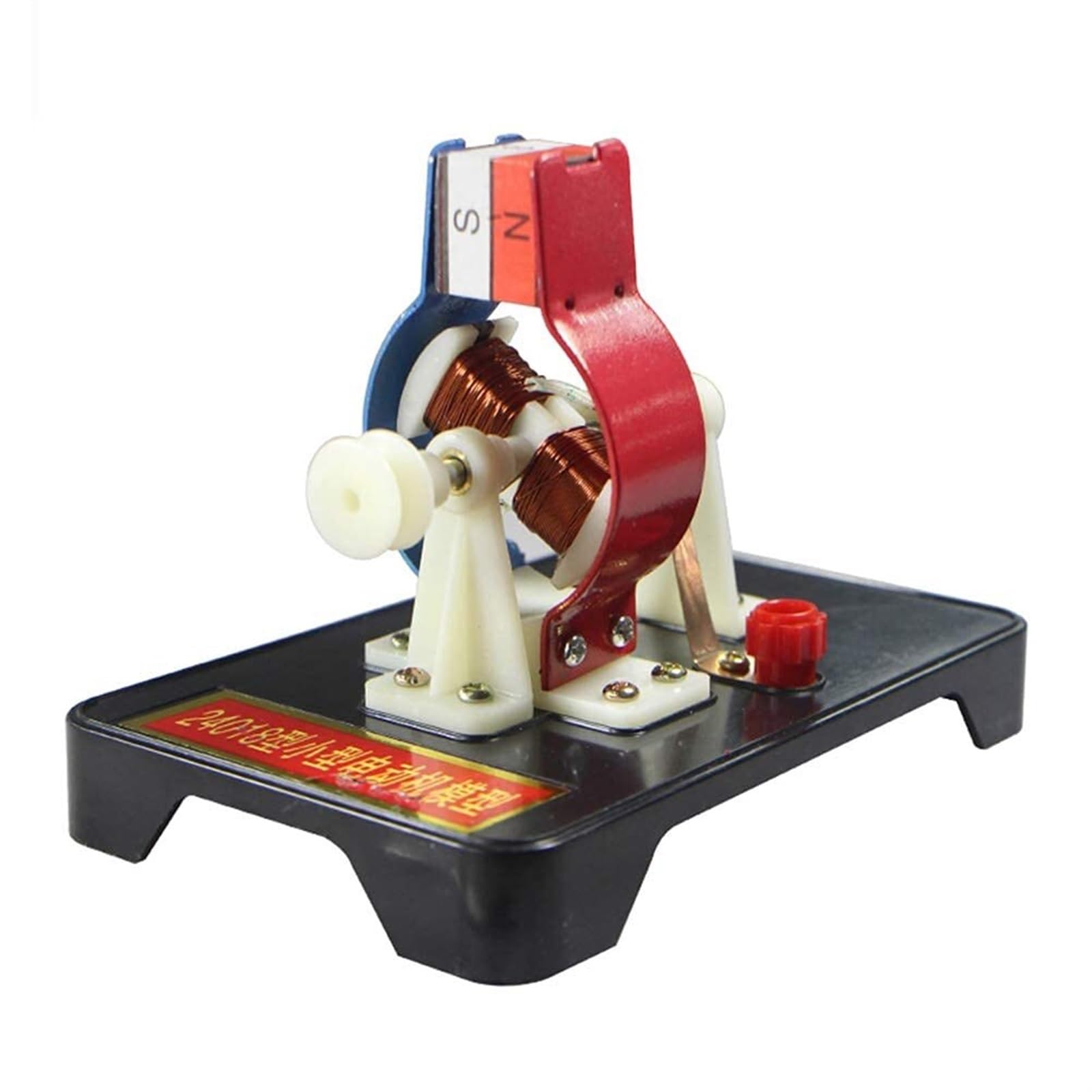 Kit de Experimento con Motor pequeño de Marco Abierto: Modelo de CC extraíble con Carcasa Transparente, Equipo didáctico de física para experimentos de electromagnetismo.