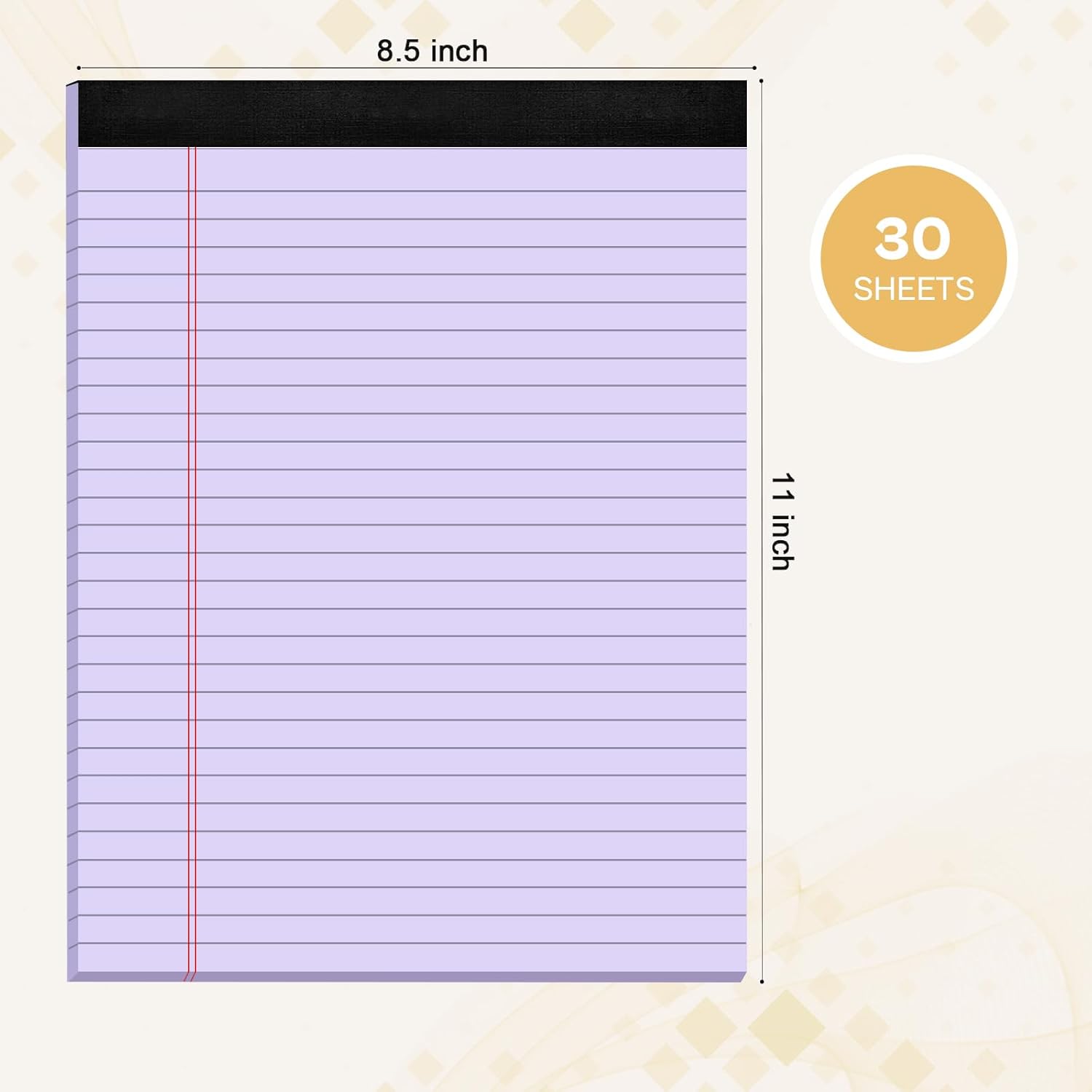 2 Pack Legal Pads 8.5 x 11 Pink Note Pads 8.5 x 11 Purple Notepad 8.5 x 11 Perforated Writing Pads 8.5 x 11 Lined Paper Pads Wide Ruled Pad of Paper 30 Sheets Notebook for Study, To-Do Lists, Office - Image 2