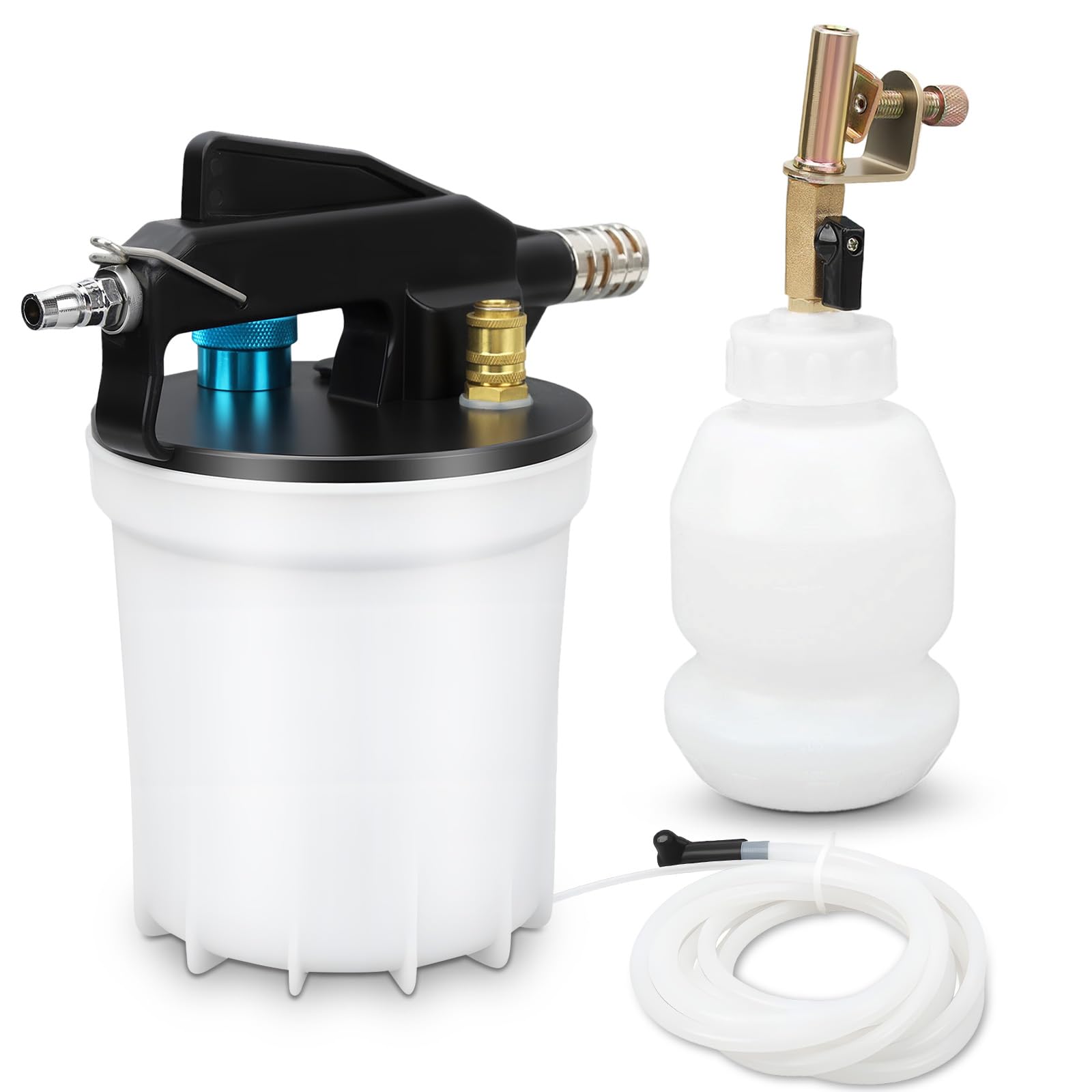 Dispositivo de purga de frenos de aire comprimido de 3 litros, con botella de recarga de 1 l y 16 adaptadores, purgador de frenos neumático, juego para coche y moto, bomba de vacío