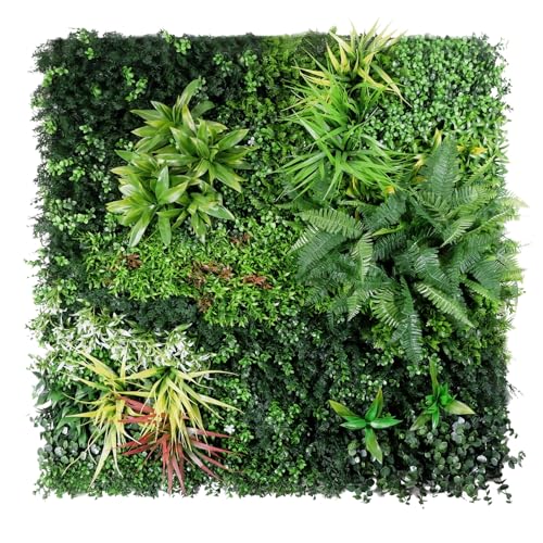 FOSZMAC Artificial Plant Wall Panels, 40'x 40' Greenery Boxwood Panels with UV Protection, Faux Grass Ivy Privacy Screen Fence, Grass Wall Backdrop for Indoor Outdoor Garden Backyard Decor