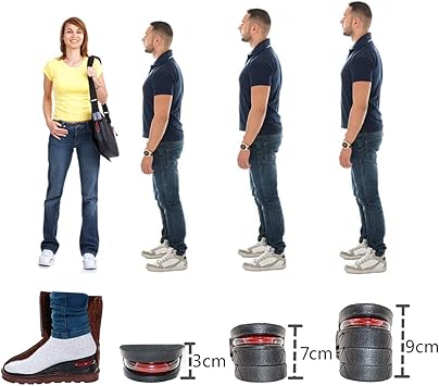Height Increase Insoles Air Taller Cushion Shoes Insoles Heel Insert for Men and Women 2-Layer 5 cm