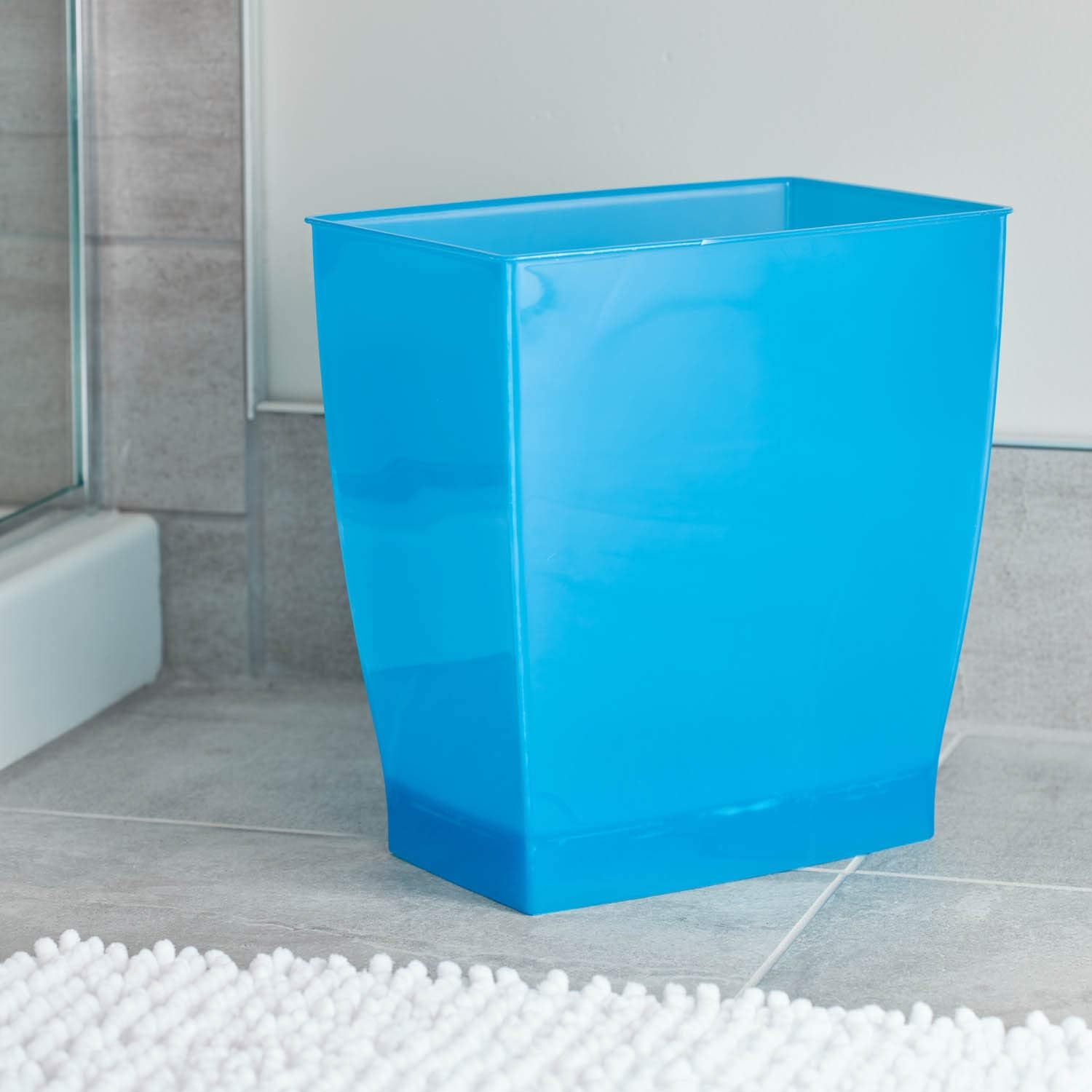InterDesign Mono Wastebasket Trash Can - Rectangular, Navy : Home & Kitchen