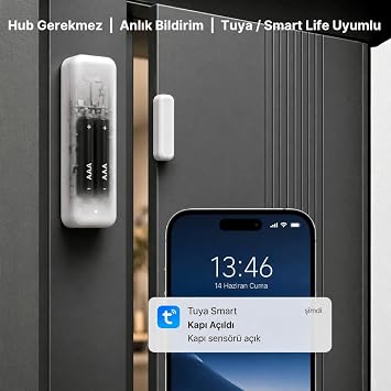 WiFi Door Window Sensor (Tuya, Smart Life Compatible)