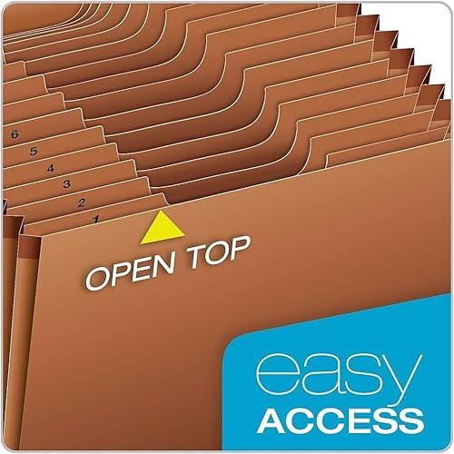 Miniatura 6 de Globe-WeisPendaflex - Archivo de expansión resistente tapa abierta 13 pestañas de corte 31 bolsillos diarios marrón tamaño legal R219DHD