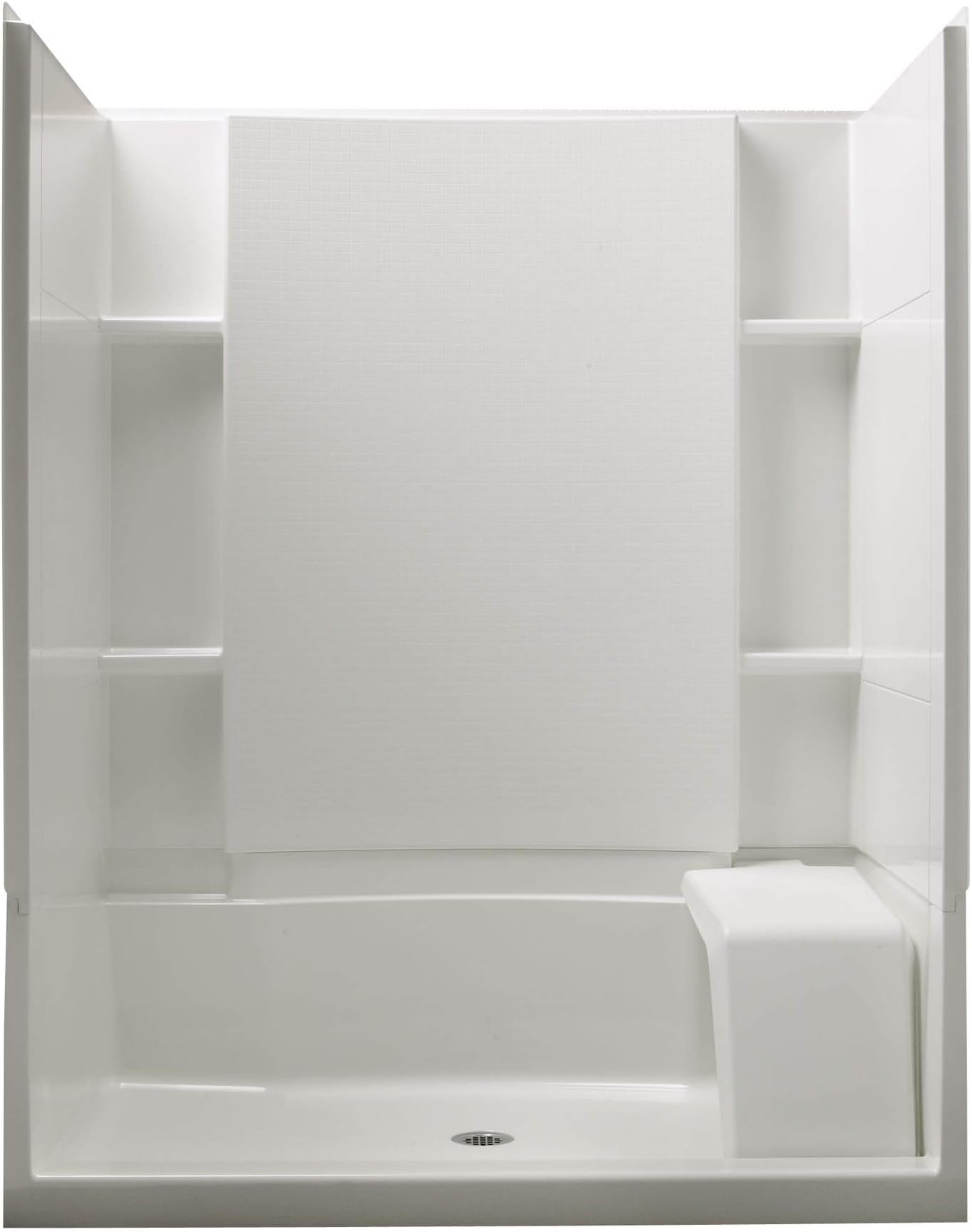 STERLING, a KOHLER Company 72290100-0 Accord 36-Inch x 60-Inch x 74-1/2-Inch Standard Fit Shower Kit with Seat, White