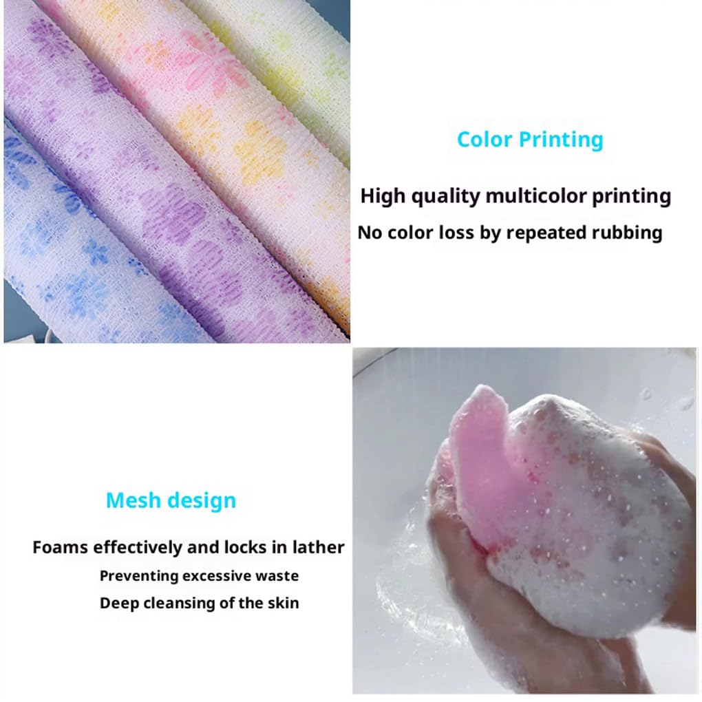 Toalla Exfoliante de Doble Cara con Textura y Cepillo para la Espalda. El Cepillo para la Espalda se Seca rápidamente después de la Ducha. Fabricado con Fibra de, Azul