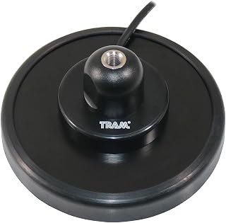 Tram 240-B 5-Inch Black Steel NMO Magnet Mount with RG58 Coaxial Cable and UHF PL-259 Connector
