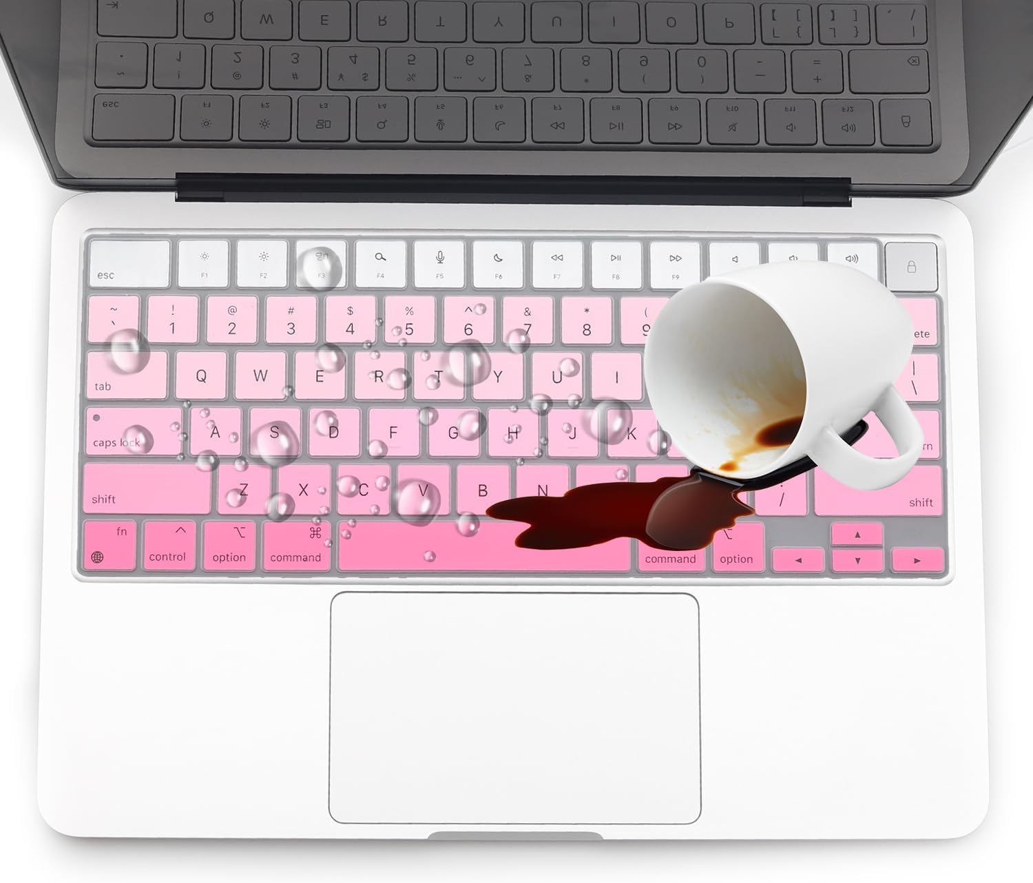 2 Pack Keyboard Cover for 2026 MacBook Neo 13" (Touch ID) & MacBook Pro 14"/16" M5-M1 Pro/Max, M5-M2 & MacBook Air 13"/15" M5-M1, Keyboard Protective Skin US Layout-BlackGradual