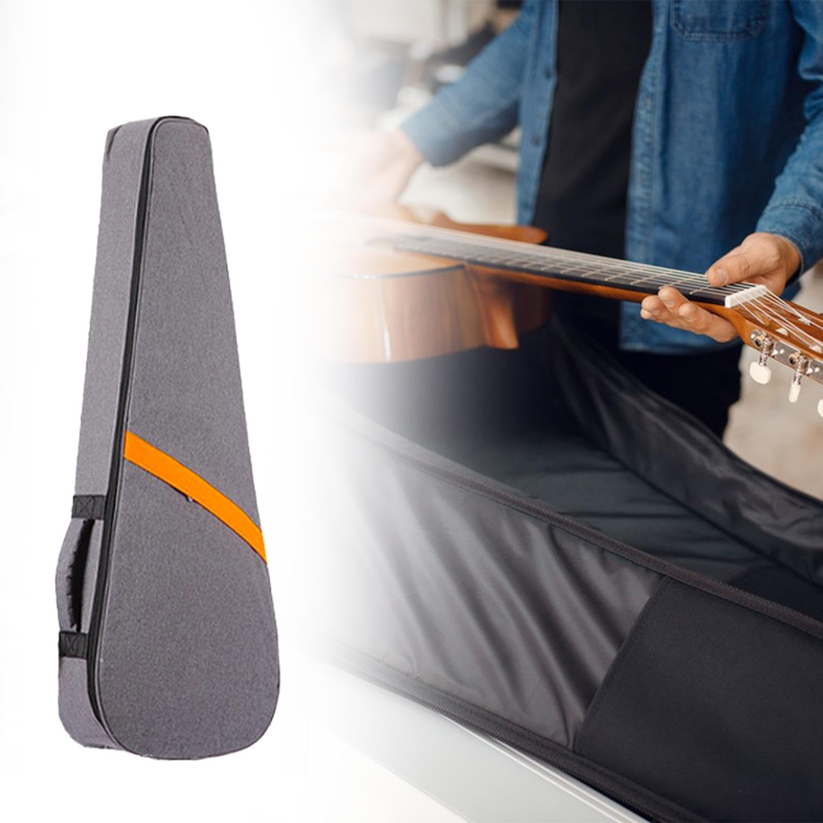 Funda de Guitarra Eléctrica Portátil con Tela Oxford Resistente Al Agua Doble Cremallera Correas Ajustables Y Base Acolchada Diseñada para Traslado Có