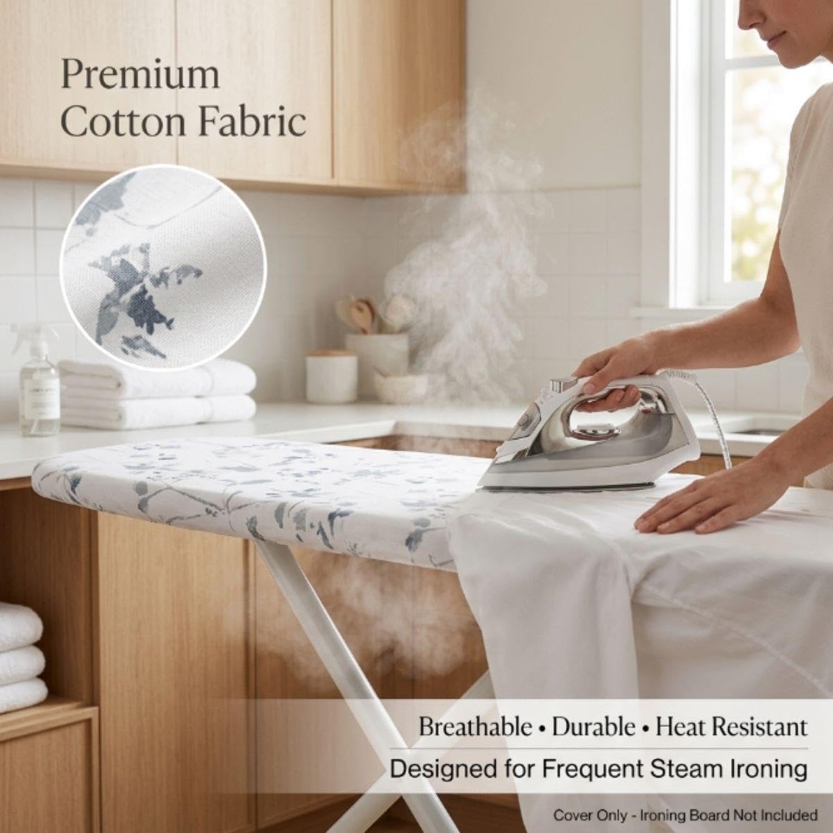 Copriasse Da Stiro Traspirante Con Imbottitura E Chiusura A Coulisse | Fodera Per Asse Da Stiro In Cotone Ricambio Universale, Misura 120x40 Cm E 125x45 Cm, Lavabile(Dot,L147 x W58 CM)