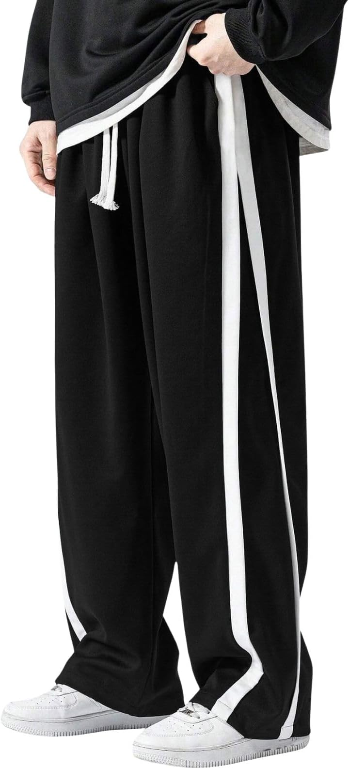GRECIILOOKS Menโs Baggy Track Pants | Oversized Loose Fit Joggers for Men | Comfortable Streetwear & Gym Wear Lower | Casual Stylish Track Pant