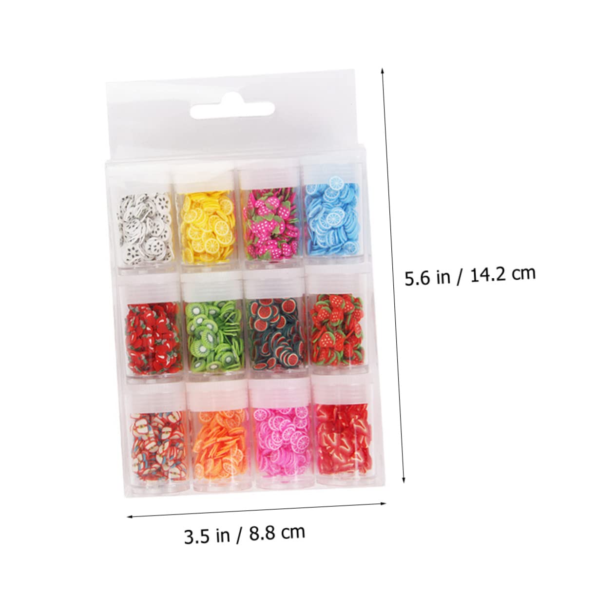 Happyyami de Tranches de Fruits Accessoires Faciles à Appliquer 12 Boîtes en Pâte Polymère Différentes Formes et Couleurs pour Nail Art Diy Décoration Maison et Téléphone