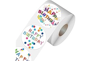 Birthday Stickers for Planner: 500pcs Happy Birthday Round Stickers for Kids, Envelopes, Gift Bags